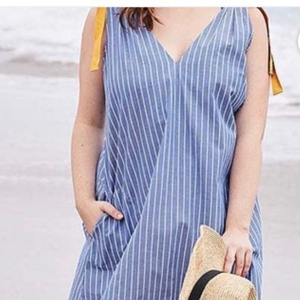 Matilda Jane Sandy Blue Stripes Seashell Cover Up Small NWT